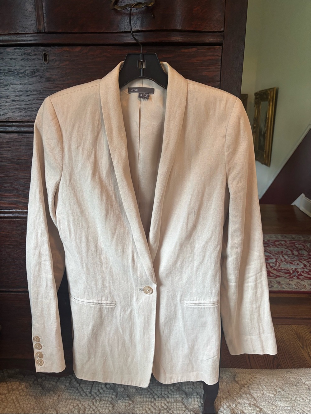 Vince linen blend Lined Blazer in beige